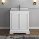 Fresca FCB2430WHM-CWH-U Windsor 30" Matte White Traditional Bathroom Cabinet with Top & Sink