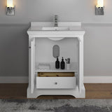 Fresca FCB2430WHM-CWH-U Windsor 30" Matte White Traditional Bathroom Cabinet with Top & Sink