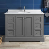 Fresca FCB2448GRV-CWH-U Windsor 48" Gray Textured Traditional Bathroom Cabinet with Top & Sink