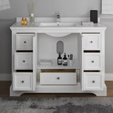 Fresca FCB2448WHM-CWH-U Windsor 48" Matte White Traditional Bathroom Cabinet with Top & Sink