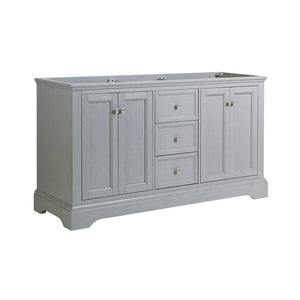 Fresca FCB2460GRV Windsor 60" Gray Textured Traditional Double Sink Bathroom Cabinet