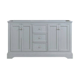 Fresca FCB2460GRV Windsor 60" Gray Textured Traditional Double Sink Bathroom Cabinet