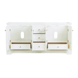 Fresca FCB2472WHM Windsor 72" Matte White Traditional Double Sink Bathroom Cabinet