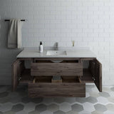 Fresca FCB31-123612ACA-CWH-U Formosa 60" Wall Hung Single Sink Modern Bathroom Cabinet with Top & Sink