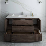 Fresca FCB31-123612ACA-FC-CWH-U Formosa 60" Floor Standing Single Sink Modern Bathroom Cabinet with Top & Sink