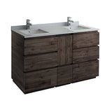 Fresca FCB31-241224ACA-FC-CWH-U Formosa 60" Floor Standing Double Sink Modern Bathroom Cabinet with Top & Sinks