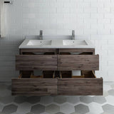 Fresca FCB31-2424ACA-CWH-U Formosa 48" Wall Hung Double Sink Modern Bathroom Cabinet with Top & Sinks