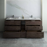 Fresca FCB31-361236ACA-FC-CWH-U Formosa 84" Floor Standing Double Sink Modern Bathroom Cabinet with Top & Sinks