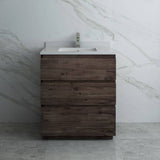 Fresca FCB3130ACA-FC-CWH-U Formosa 30" Floor Standing Modern Bathroom Cabinet with Top & Sink