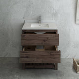 Fresca FCB3130ACA-FS-CWH-U Formosa 30" Floor Standing Open Bottom Modern Bathroom Cabinet with Top & Sink