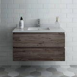 Fresca FCB3136ACA-CWH-U Formosa 36" Wall Hung Modern Bathroom Cabinet with Top & Sink