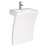 Fresca FCB5024WH Quadro 23" White Pedestal Sink