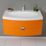 Fresca FCB5092OR-I Energia 36" Orange Modern Bathroom Cabinet with Integrated Sink