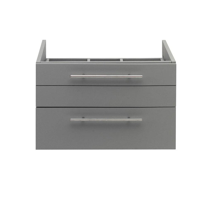 Fresca FCB6124GR-VSL Lucera 24" Gray Wall Hung Vessel Sink Modern Bathroom Cabinet