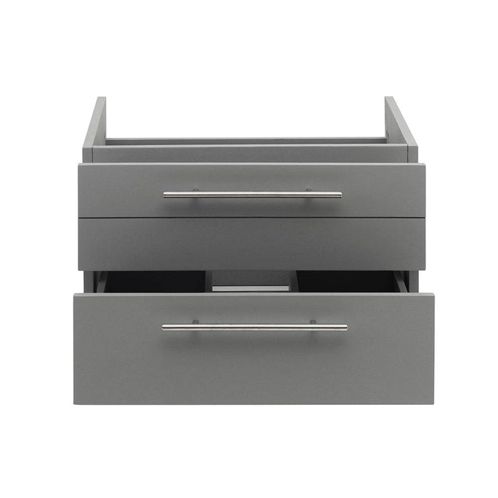 Fresca FCB6124GR-VSL Lucera 24" Gray Wall Hung Vessel Sink Modern Bathroom Cabinet