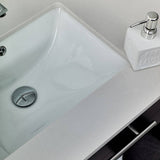 Fresca FCB6130ES-UNS-CWH-U Lucera 30" Espresso Wall Hung Modern Bathroom Cabinet with Top & Undermount Sink