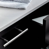 Fresca FCB6136ES-VSL-R-CWH-V Lucera 36" Espresso Wall Hung Modern Bathroom Cabinet with Top & Vessel Sink - Right Version