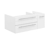 Fresca FCB6136WH-UNS-L Lucera 36" White Wall Hung Undermount Sink Modern Bathroom Cabinet - Left Version