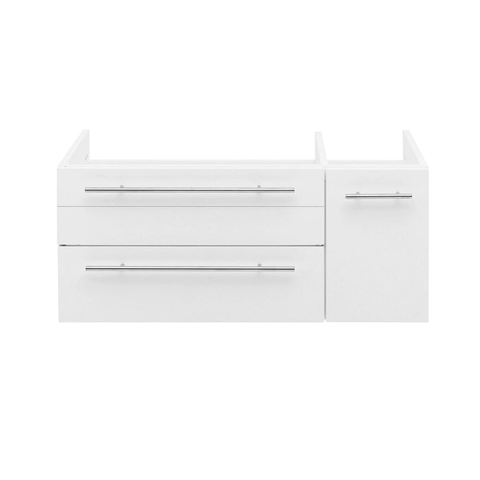 Fresca FCB6136WH-UNS-L Lucera 36" White Wall Hung Undermount Sink Modern Bathroom Cabinet - Left Version