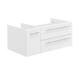 Fresca FCB6136WH-UNS-R Lucera 36" White Wall Hung Undermount Sink Modern Bathroom Cabinet - Right Version