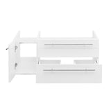 Fresca FCB6136WH-UNS-R Lucera 36" White Wall Hung Undermount Sink Modern Bathroom Cabinet - Right Version