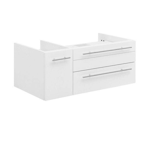 Fresca FCB6136WH-VSL-R Lucera 36" White Wall Hung Vessel Sink Modern Bathroom Cabinet - Right Version