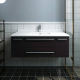 Fresca FCB6142ES-UNS-CWH-U Lucera 42" Espresso Wall Hung Modern Bathroom Cabinet with Top & Undermount Sink