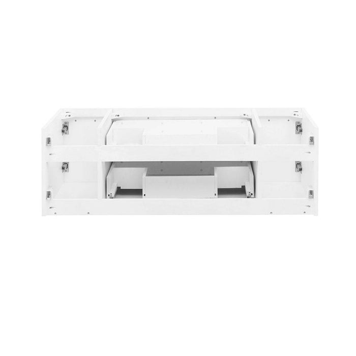 Fresca FCB6148WH-VSL-D Lucera 48" White Wall Hung Double Vessel Sink Modern Bathroom Cabinet