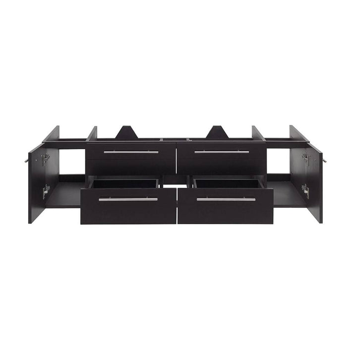 Fresca FCB6160ES-UNS Lucera 60" Espresso Wall Hung Single Undermount Sink Modern Bathroom Cabinet