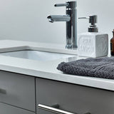 Fresca FCB6160GR-UNS-CWH-U Lucera 60" Gray Wall Hung Modern Bathroom Cabinet with Top & Single Undermount Sink