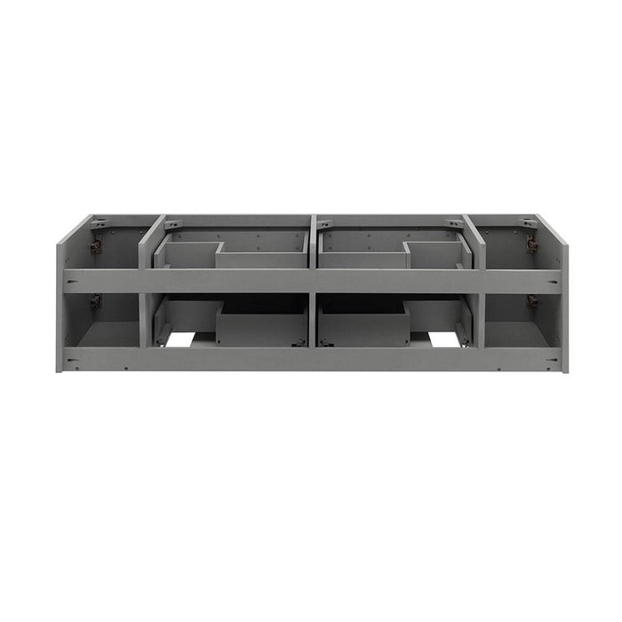 Fresca FCB6160GR-VSL-D Lucera 60" Gray Wall Hung Double Vessel Sink Modern Bathroom Cabinet