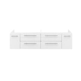 Fresca FCB6160WH-UNS-D Lucera 60" White Wall Hung Double Undermount Sink Modern Bathroom Cabinet