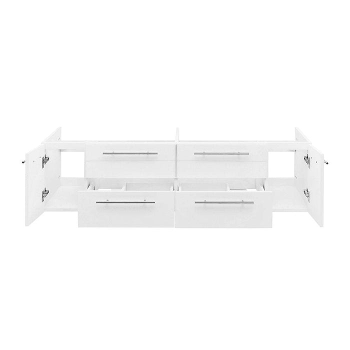 Fresca FCB6160WH-UNS-D Lucera 60" White Wall Hung Double Undermount Sink Modern Bathroom Cabinet
