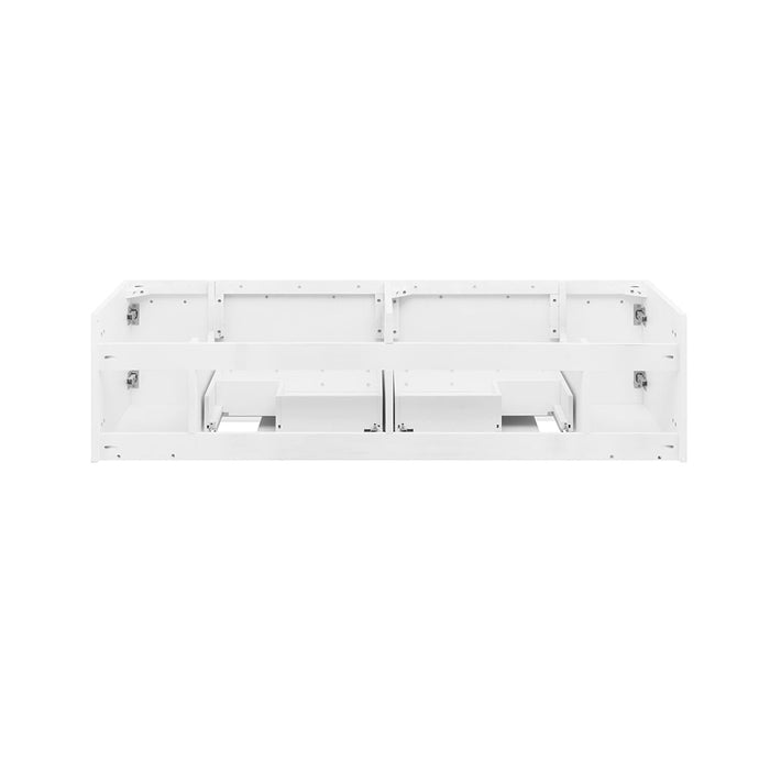 Fresca FCB6160WH-UNS-D Lucera 60" White Wall Hung Double Undermount Sink Modern Bathroom Cabinet