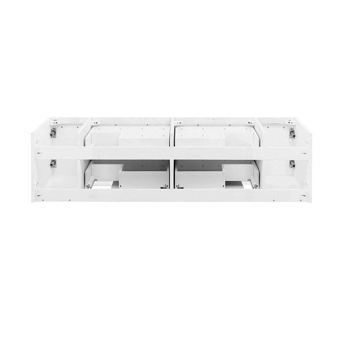Fresca FCB6160WH-VSL-D Lucera 60" White Wall Hung Double Vessel Sink Modern Bathroom Cabinet