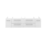 Fresca FCB6160WH-VSL Lucera 60" White Wall Hung Single Vessel Sink Modern Bathroom Cabinet