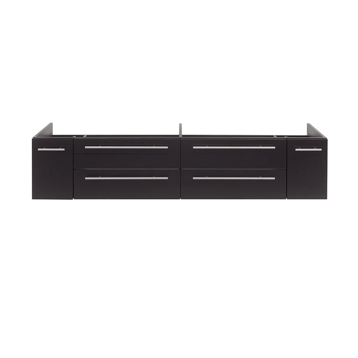 Fresca FCB6172ES-UNS Lucera 72" Espresso Wall Hung Double Undermount Sink Modern Bathroom Cabinet