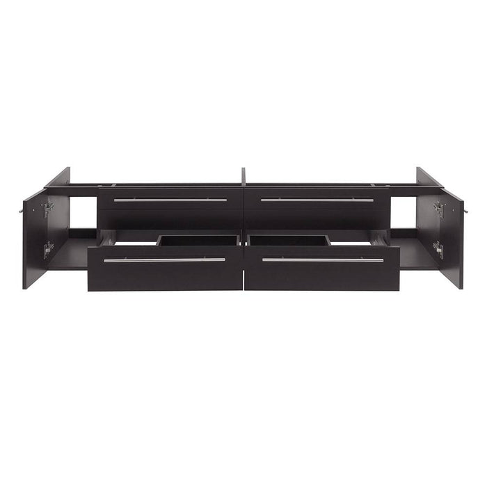 Fresca FCB6172ES-UNS Lucera 72" Espresso Wall Hung Double Undermount Sink Modern Bathroom Cabinet