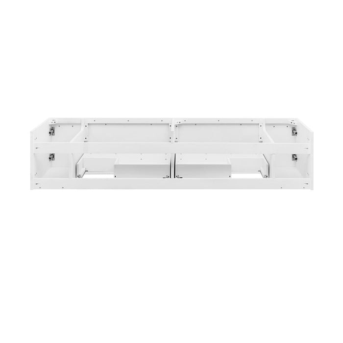 Fresca FCB6172WH-UNS Lucera 72" White Wall Hung Double Undermount Sink Modern Bathroom Cabinet