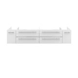 Fresca FCB6172WH-VSL Lucera 72" White Wall Hung Double Vessel Sink Modern Bathroom Cabinet