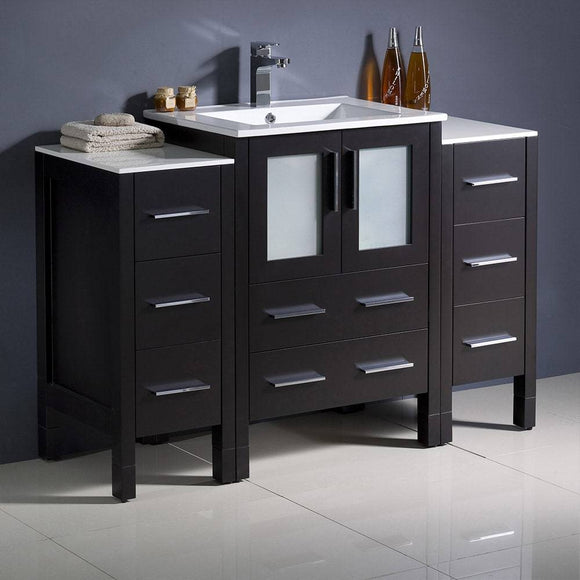Fresca FCB62-122412ES-I Torino 48" Espresso Modern Bathroom Cabinets with Integrated Sink