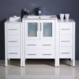Fresca FCB62-122412WH-I Torino 48" White Modern Bathroom Cabinets with Integrated Sink