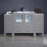 Fresca FCB62-123012GR-I Torino 54" Gray Modern Bathroom Cabinets with Integrated Sink
