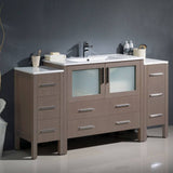 Fresca FCB62-123612GO-I Torino 60" Gray Oak Modern Bathroom Cabinets with Integrated Sink