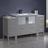 Fresca FCB62-123612GR-I Torino 60" Gray Modern Bathroom Cabinets with Integrated Sink