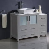 Fresca FCB62-3012GR-CWH-V Torino 42" Gray Modern Bathroom Cabinets with Top & Vessel Sink