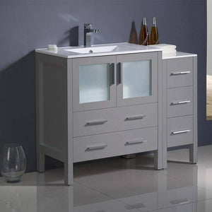 Fresca FCB62-3012GR-I Torino 42" Grey Modern Bathroom Cabinets with Integrated Sink