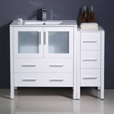 Fresca FCB62-3012WH-I Torino 42" White Modern Bathroom Cabinets with Tops & Integrated Sink