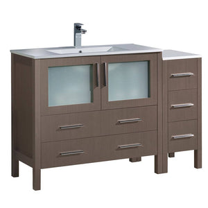 Fresca FCB62-3612GO-I Torino 48" Gray Oak Modern Bathroom Cabinet with Integrated Sink