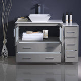 Fresca FCB62-3612GR-CWH-V Torino 48" Gray Modern Bathroom Cabinets with Top & Vessel Sink
